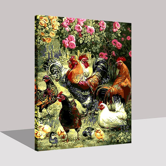Chicke & Chicks - DIY Painting by Numbers Kit