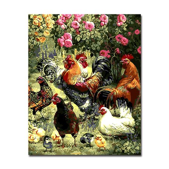 Chicke & Chicks - DIY Painting by Numbers Kit