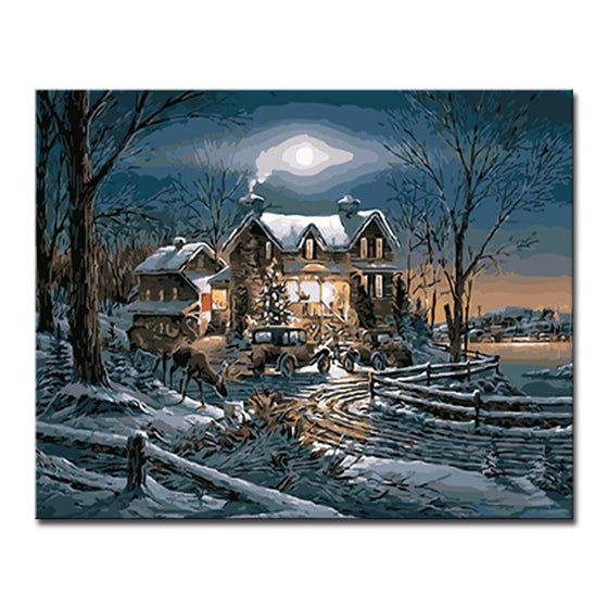 Snow House - DIY Painting by Numbers Kit