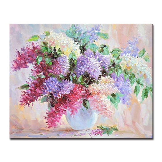 Vase Full Of Colorful Flowers - DIY Painting by Numbers Kit
