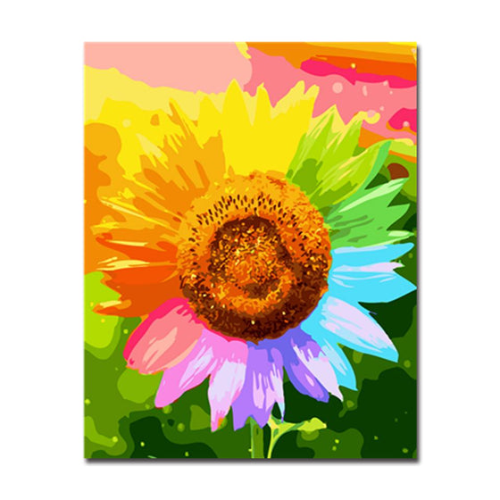 Colorful Sunflower Abstract - DIY Painting by Numbers Kit