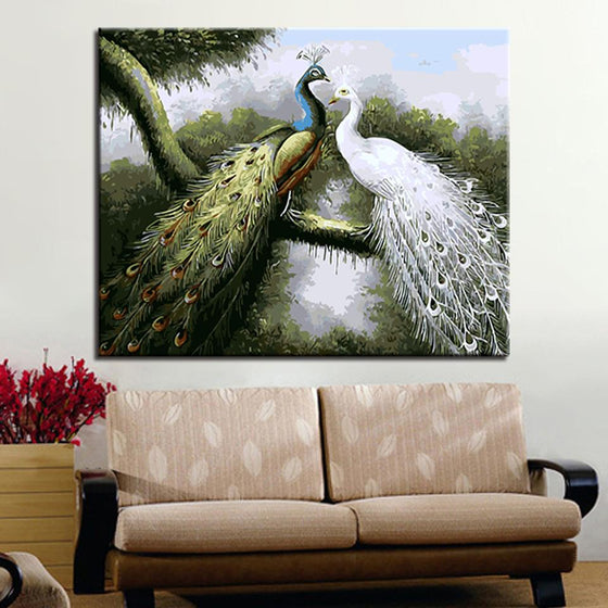 Peafowl Couple - DIY Painting by Numbers Kit