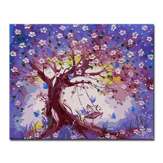 Swing On The Plum Blossom Tree - DIY Painting by Numbers Kit
