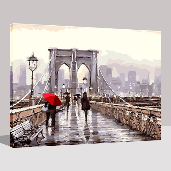 Pedestrians On The Bridge - DIY Painting by Numbers Kit