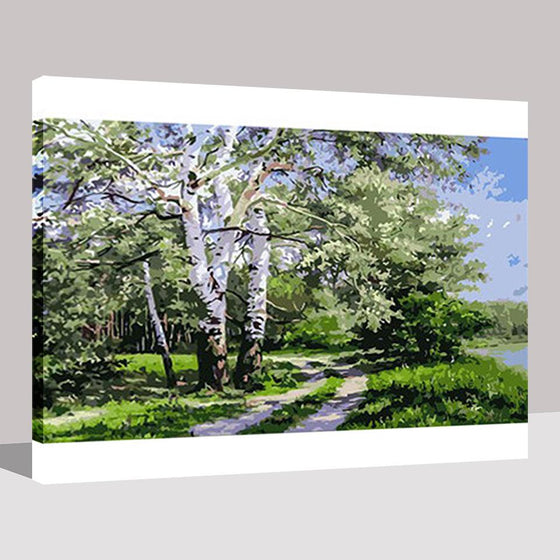Forest Trail Green Trees - DIY Painting by Numbers Kit