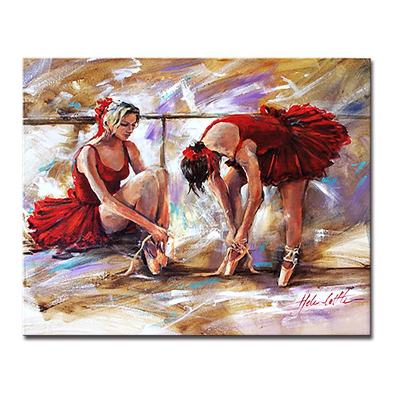 Two Ballerinas In Red Skirt - DIY Painting by Numbers Kit