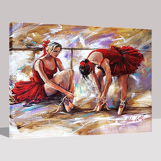 Two Ballerinas In Red Skirt - DIY Painting by Numbers Kit