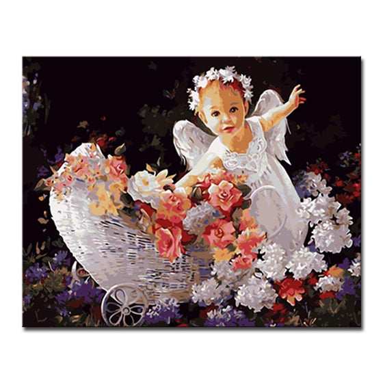 Little Fairy Angel Picking Flowers - DIY Painting by Numbers Kit