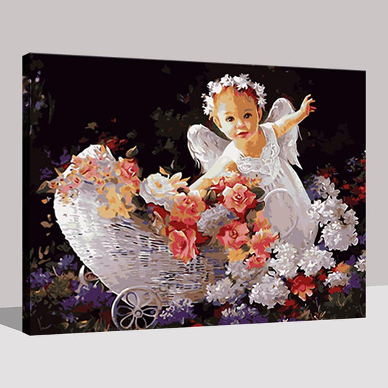 Little Fairy Angel Picking Flowers - DIY Painting by Numbers Kit