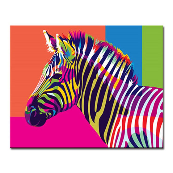 Iridescence Colorful Zebra -  DIY Painting by Numbers Kit