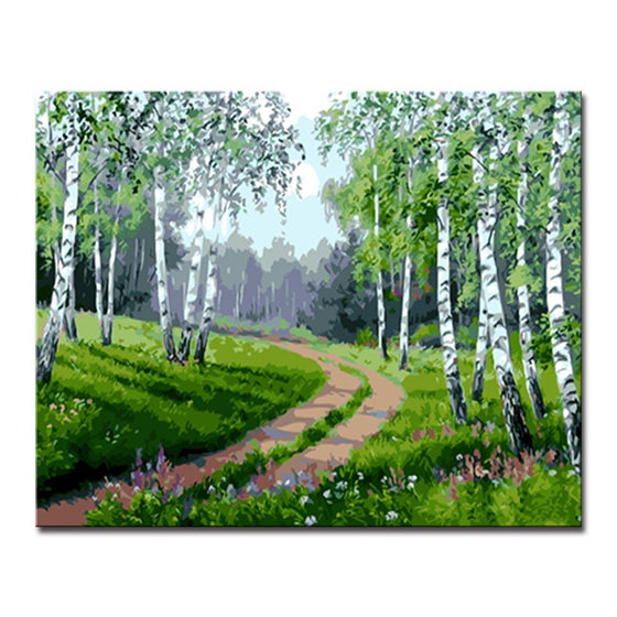 Forest Road Landscape - DIY Painting by Numbers Kit