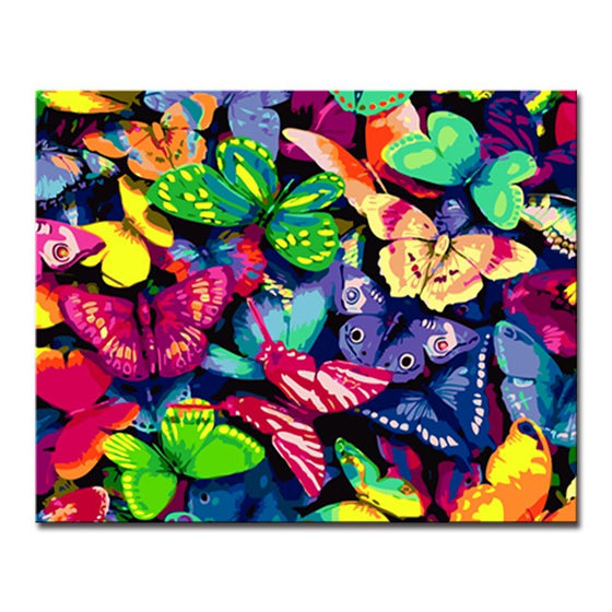 Colorful Butterflies - DIY Painting by Numbers Kit