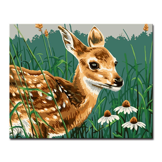 Lovely Little Sika Deer - DIY Painting by Numbers Kit
