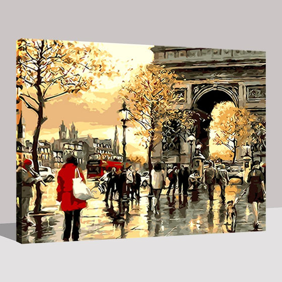 Paris Streets Sunset - DIY Painting by Numbers Kit