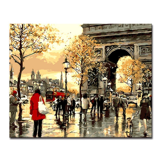 Paris Streets Sunset - DIY Painting by Numbers Kit