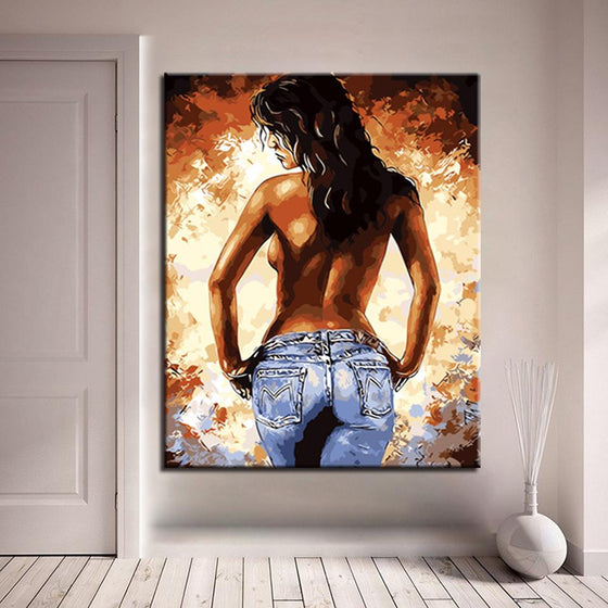 Sexy Woman Bare Back Body - DIY Painting by Numbers Kit