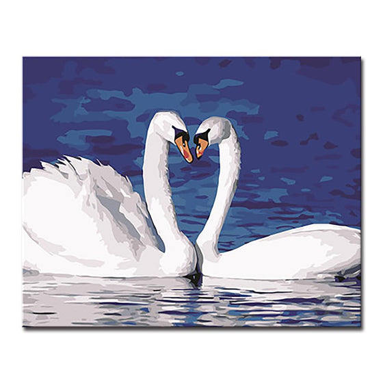 Beautiful Swan Couple - DIY Painting by Numbers Kit