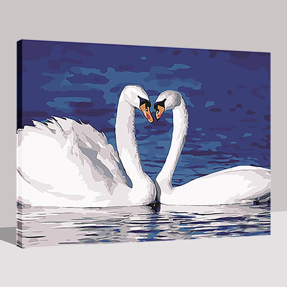 Beautiful Swan Couple - DIY Painting by Numbers Kit
