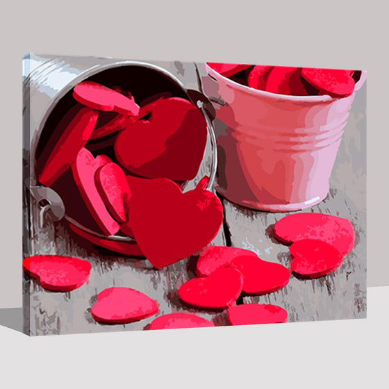 Bucket of Love Wall Art Decor- DIY Painting by Numbers Kit