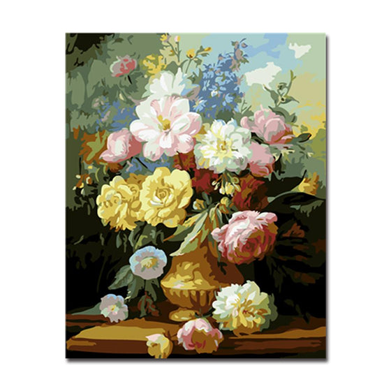 Elegant Glorious Flowers - DIY Painting by Numbers Kit