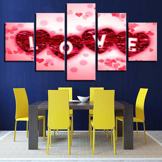 Red Love Canvas Wall Art