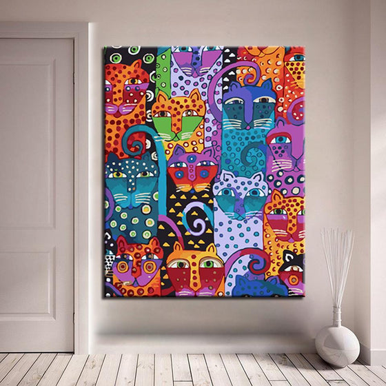 Abstract Cat Painting - DIY Painting by Numbers Kit