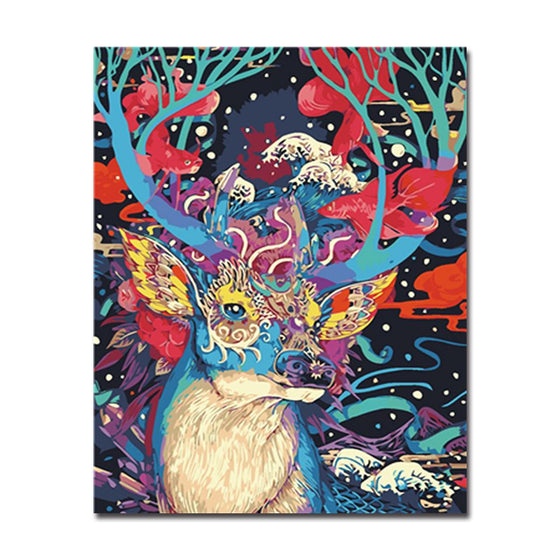 Colorful Deer With Different Types Of Patterns - DIY Painting by Numbers Kit
