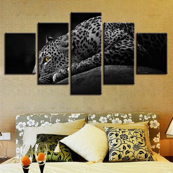 Animal Leopard Yellow Eyes Artworks Canvas Wall Art