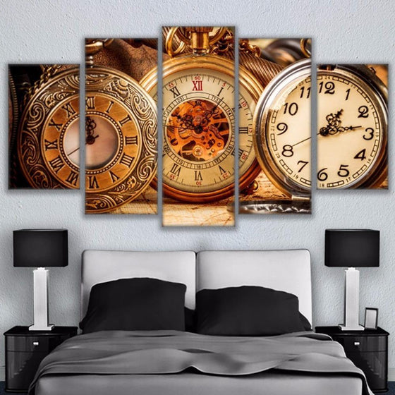 Vintage Clocks Canvas Wall Art