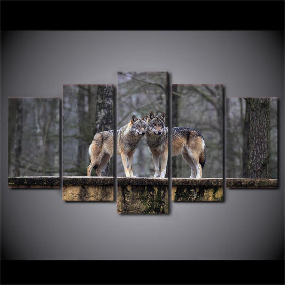 Wolves In The Woods Canvas Wall Art