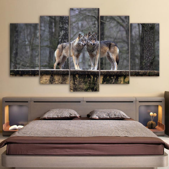 Wolves In The Woods Canvas Wall Art
