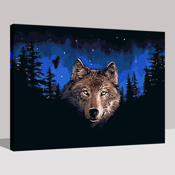 Night Wolf Starry Sky - DIY Painting by Numbers Kit
