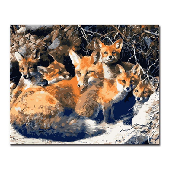 Fox Family - DIY Painting by Numbers Kit