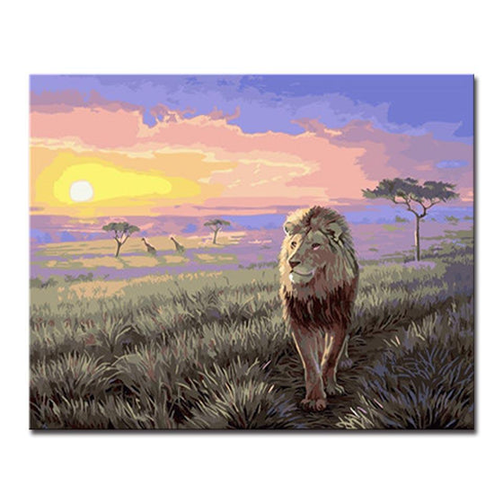 Lion Landscape - DIY Painting by Numbers Kit