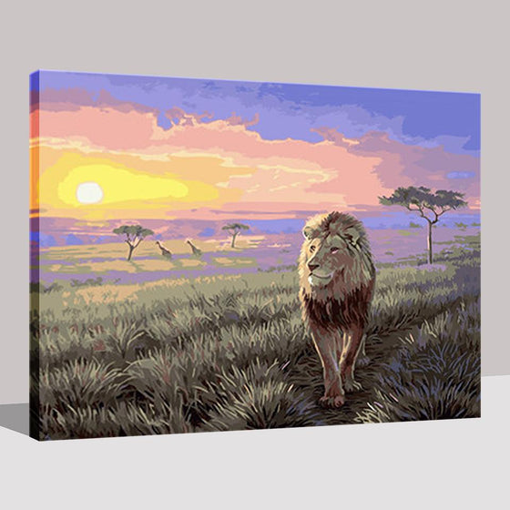 Lion Landscape - DIY Painting by Numbers Kit