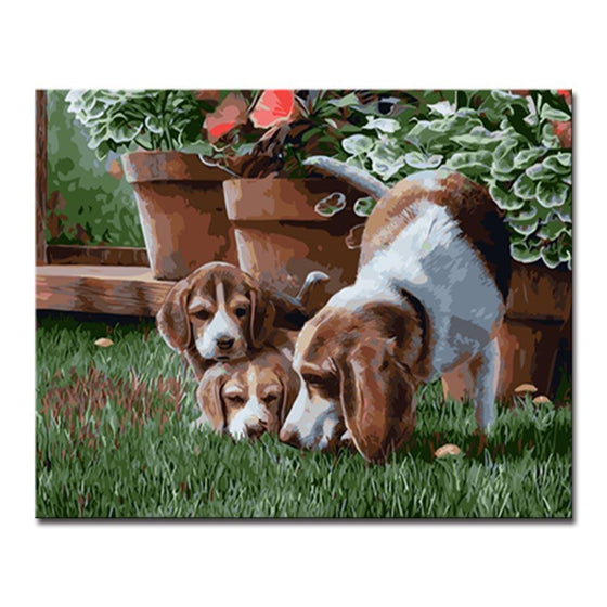Mommy Dog & Puppies - DIY Painting by Numbers Kit