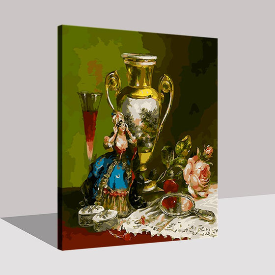 Flower Vase Mirror Glass - DIY Painting by Numbers Kit