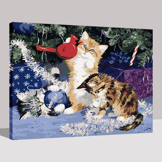 Christmas Kittens - DIY Painting by Numbers Kit