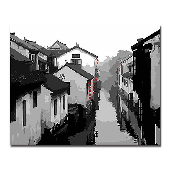Chinese Ancient Town - DIY Painting by Numbers Kit