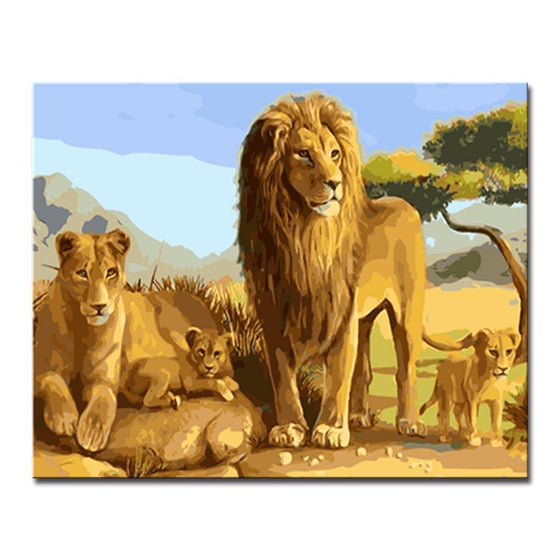 Beautiful Lions Portrait - DIY Painting by Numbers Kit