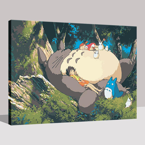 Sleepy Head Totoro and Friends - DIY Painting by Numbers Kit