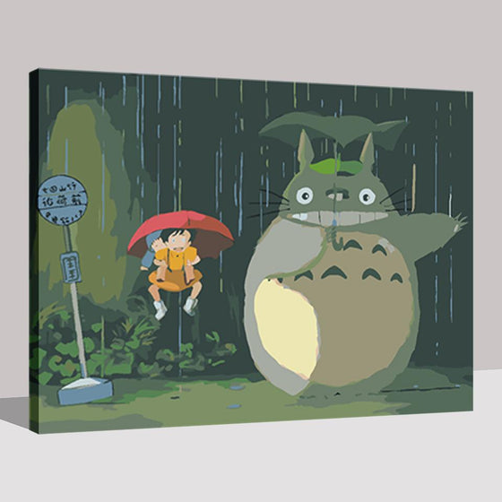 Big Totoro in Umbrella - DIY Painting by Numbers Kit
