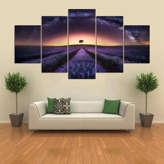 Starry Sky Lavender Canvas Wall Art