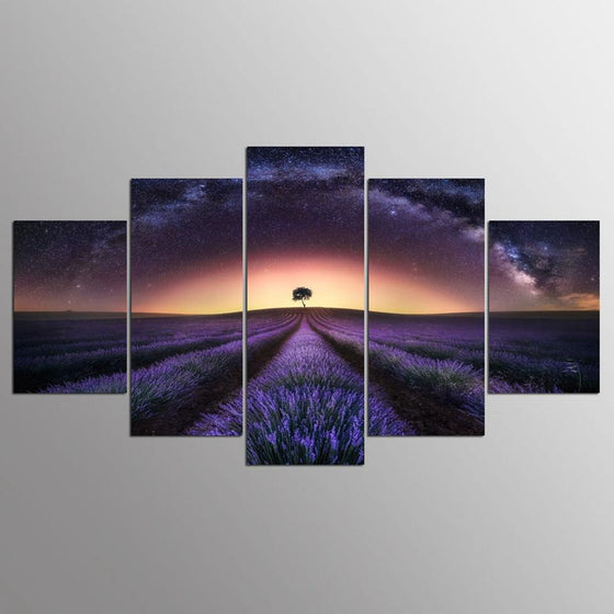 Starry Sky Lavender Canvas Wall Art