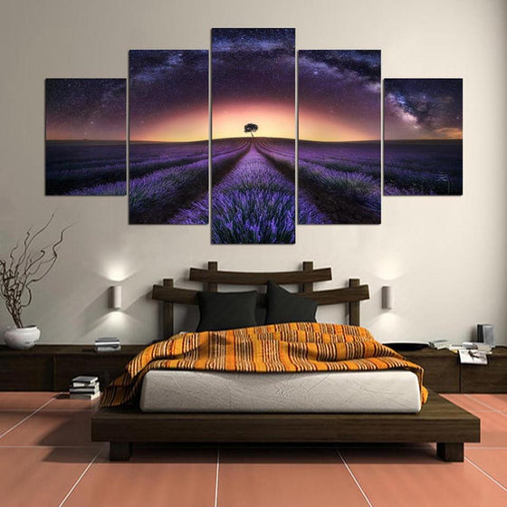 Starry Sky Lavender Canvas Wall Art