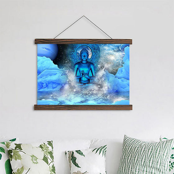 Blue Buddha - Canvas Scroll Wall Art Office Decor