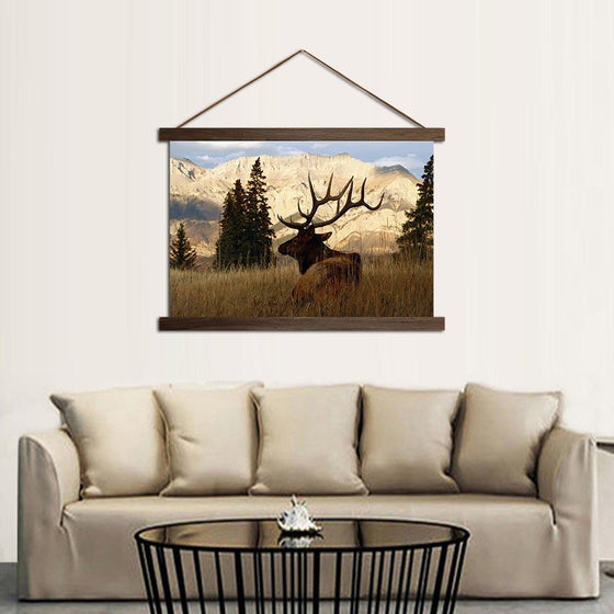 Deer in a Forest - Canvas Scroll Wall Art