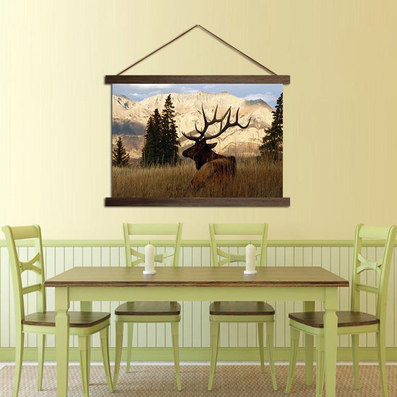 Deer in a Forest - Canvas Scroll Wall Art Dining Room
