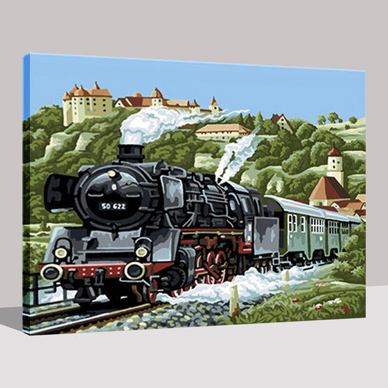 Steam Locomotive - DIY Painting by Numbers Kit