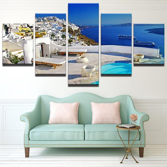 Santorini Greece Landscape Canvas Wall Art